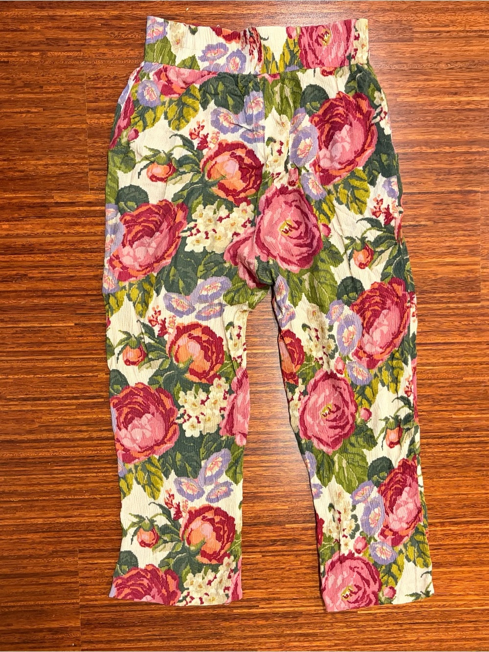 Vtg Karen Kane Floral Tapestry Rayon High Waisted Pleated Pants USA Made 8 - Picture 7 of 7